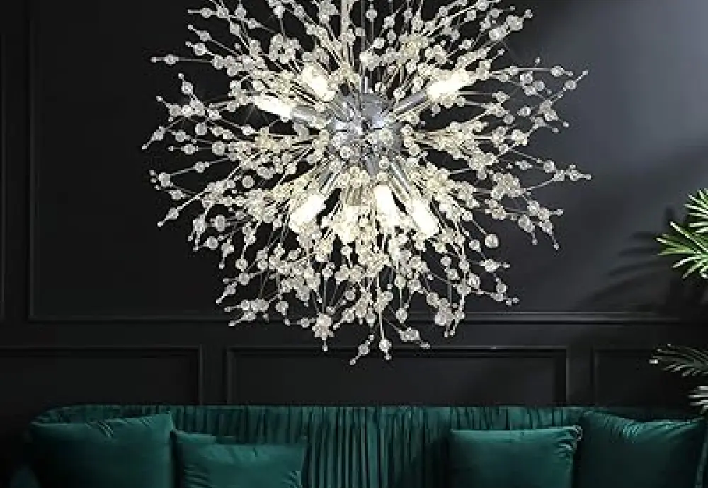 globe chandelier with crystals